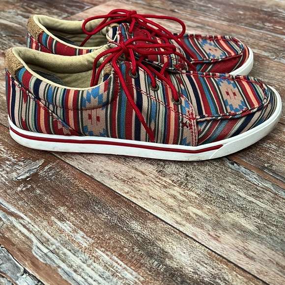 Twisted X Aztec Pattern Lace Up Sneaker Slip On Shoes - Picture 5 of 5